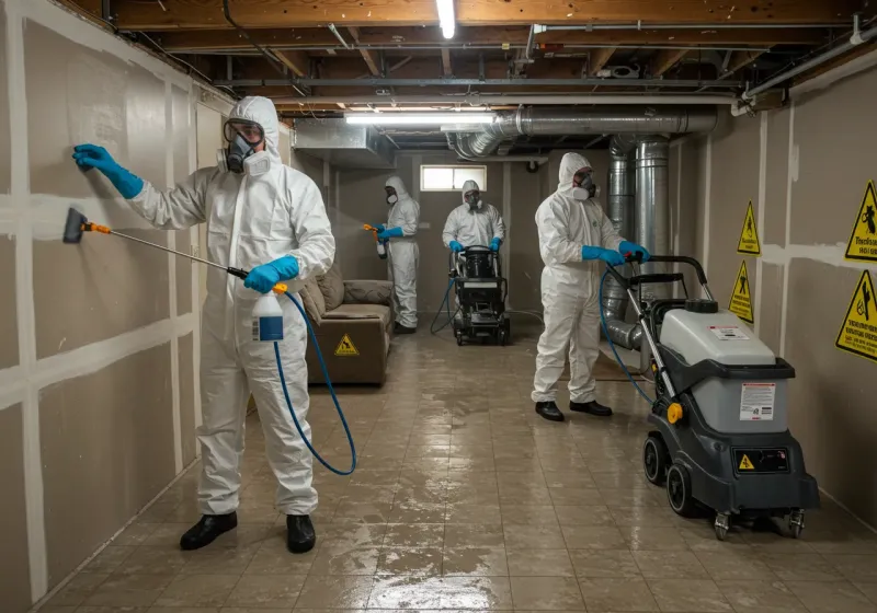 Basement Moisture Removal and Structural Drying process in Parks, AZ